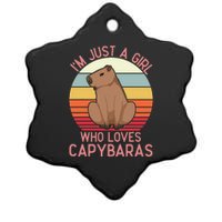 IM Just A Girl Who Loves Capybaras Respect Capybara Ceramic Star Ornament