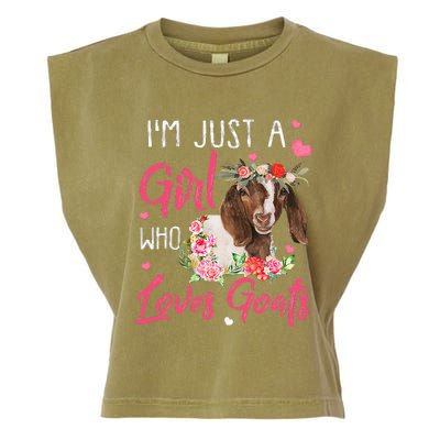 I'm Just A  Who Loves Goats Garment-Dyed Women's Muscle Tee