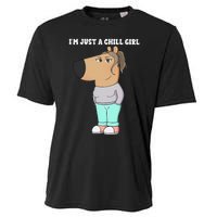 Im Just A Chill Girl Meme Funny Chill Girl Gift Cooling Performance Crew T-Shirt