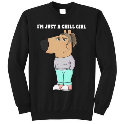 Im Just A Chill Girl Meme Funny Chill Girl Gift Sweatshirt