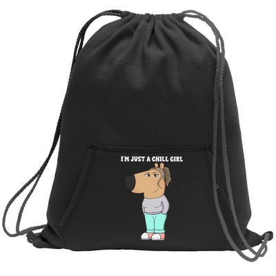 Im Just A Chill Girl Meme Funny Chill Girl Gift Sweatshirt Cinch Pack Bag