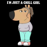 Im Just A Chill Girl Meme Funny Chill Girl Gift Drawstring Bag