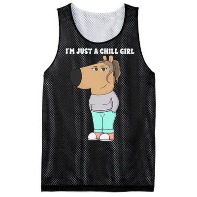 Im Just A Chill Girl Meme Funny Chill Girl Gift Mesh Reversible Basketball Jersey Tank