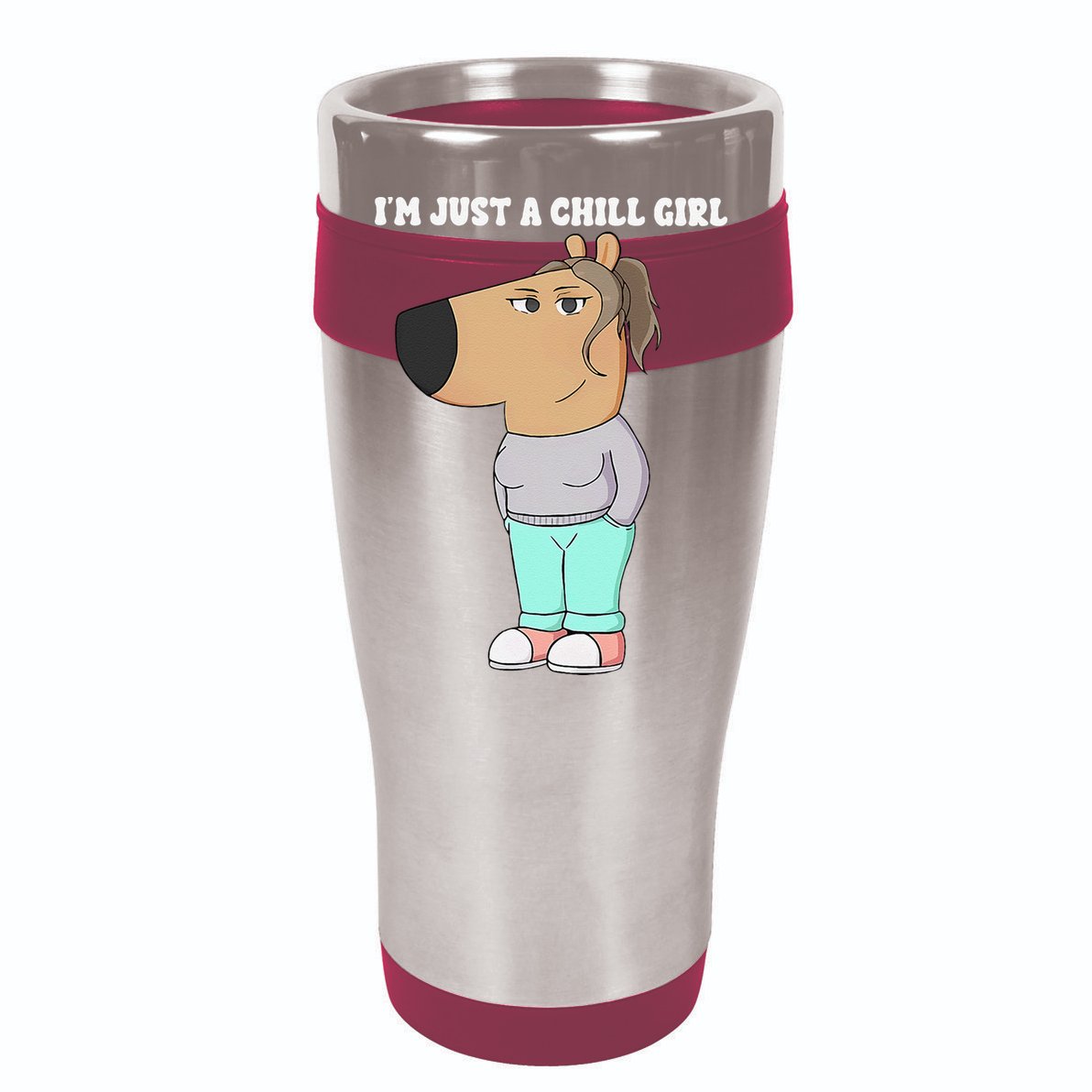 Im Just A Chill Girl Meme Funny Chill Girl Gift Cooling Performance Long Sleeve Crew