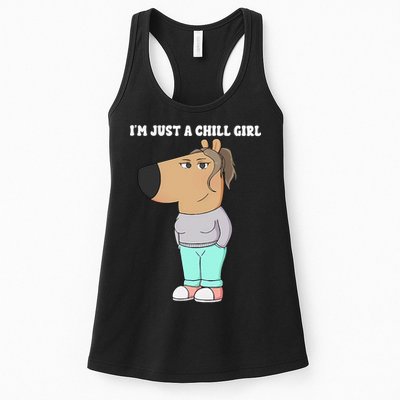 Im Just A Chill Girl Meme Funny Chill Girl Gift Womens Tank Top
