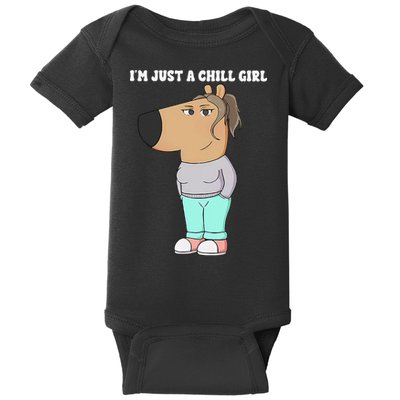 Im Just A Chill Girl Meme Funny Chill Girl Gift Baby Bodysuit