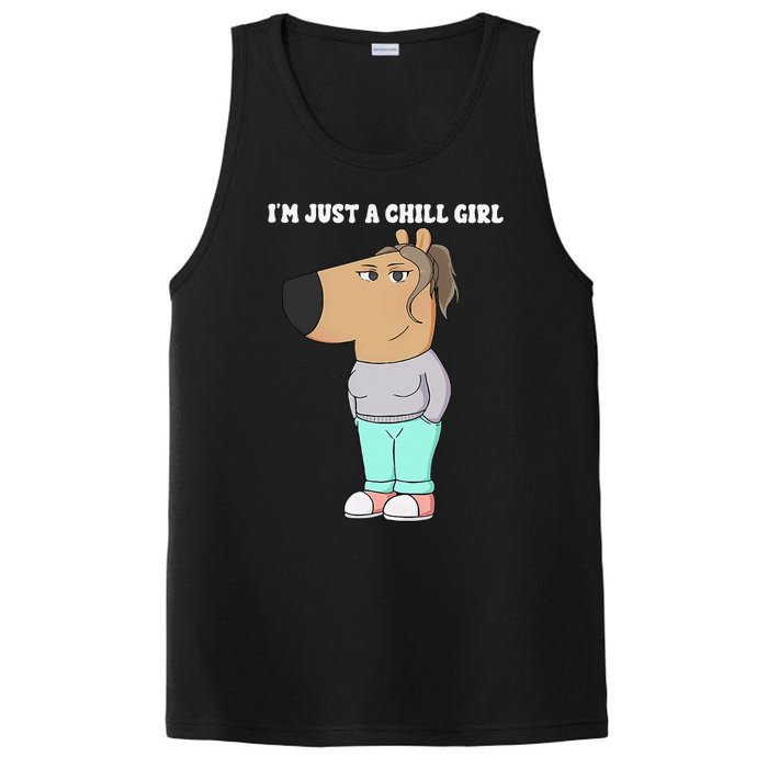 Im Just A Chill Girl Meme Funny Chill Girl Gift PosiCharge Competitor Tank