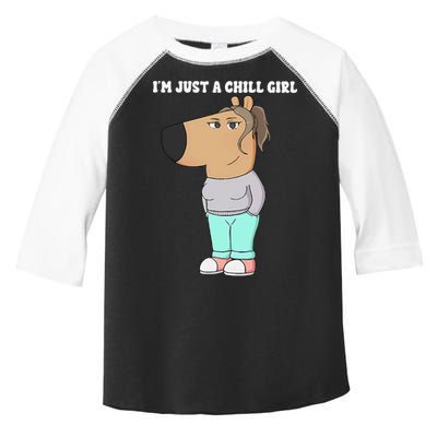Im Just A Chill Girl Meme Funny Chill Girl Gift Toddler Fine Jersey T-Shirt
