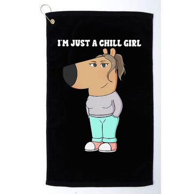 Im Just A Chill Girl Meme Funny Chill Girl Gift Golf Towel