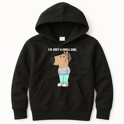 Im Just A Chill Girl Meme Funny Chill Girl Gift Kids Hoodie