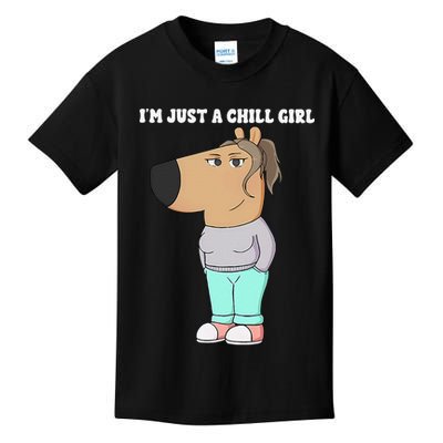 Im Just A Chill Girl Meme Funny Chill Girl Gift Kids T-Shirt