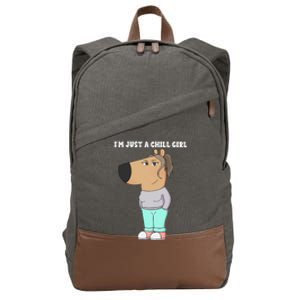 Im Just A Chill Girl Meme Funny Chill Girl Gift Cotton Canvas Backpack