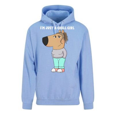 Im Just A Chill Girl Meme Funny Chill Girl Gift Unisex Surf Hoodie