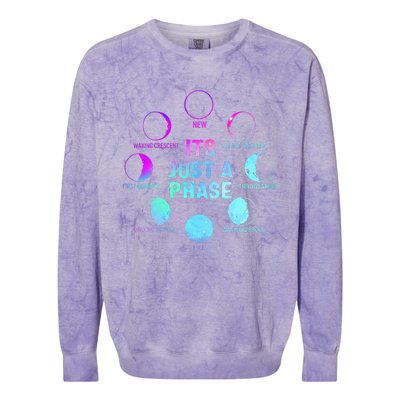 Its Just A Phase Celestial Moon Lunar Cycle Astronomy Colorblast Crewneck Sweatshirt