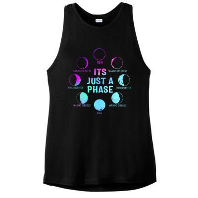 Its Just A Phase Celestial Moon Lunar Cycle Astronomy Ladies PosiCharge Tri-Blend Wicking Tank