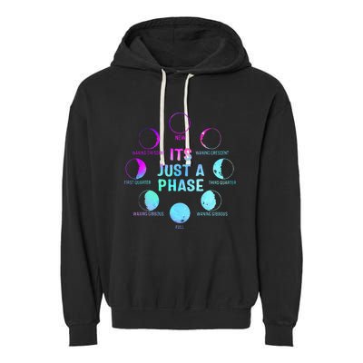 Its Just A Phase Celestial Moon Lunar Cycle Astronomy Garment-Dyed Fleece Hoodie