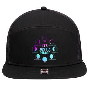 Its Just A Phase Celestial Moon Lunar Cycle Astronomy 7 Panel Mesh Trucker Snapback Hat