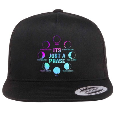 Its Just A Phase Celestial Moon Lunar Cycle Astronomy Flat Bill Trucker Hat