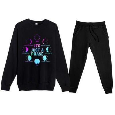 Its Just A Phase Celestial Moon Lunar Cycle Astronomy Premium Crewneck Sweatsuit Set