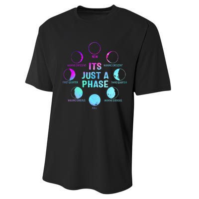 Its Just A Phase Celestial Moon Lunar Cycle Astronomy Performance Sprint T-Shirt