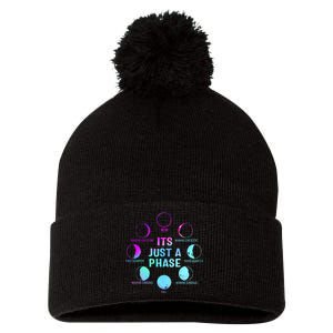 Its Just A Phase Celestial Moon Lunar Cycle Astronomy Pom Pom 12in Knit Beanie