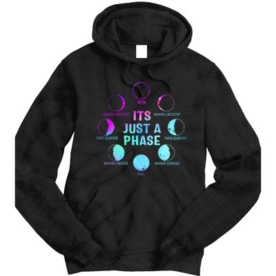 Its Just A Phase Celestial Moon Lunar Cycle Astronomy Tie Dye Hoodie