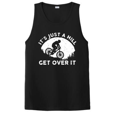 It's Just A Hill Get Over It Funny MTB Mountain Bike PosiCharge Competitor Tank