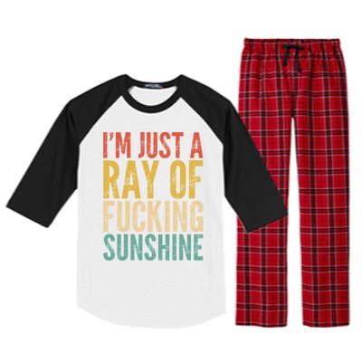 IM Just A Ray Of Fucking Sunshine Funny Saying Sarcastic Gift Raglan Sleeve Pajama Set