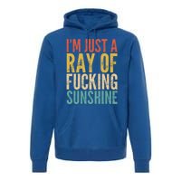 IM Just A Ray Of Fucking Sunshine Funny Saying Sarcastic Gift Premium Hoodie