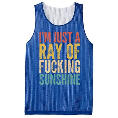 IM Just A Ray Of Fucking Sunshine Funny Saying Sarcastic Gift Mesh Reversible Basketball Jersey Tank