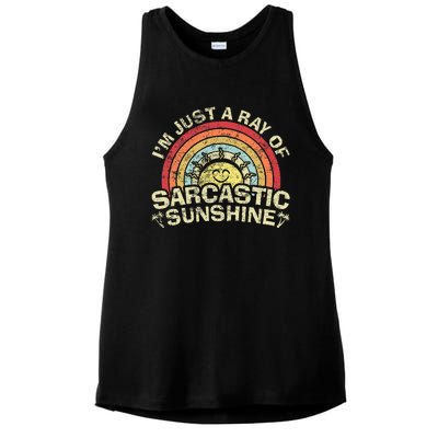 Im Just A Ray Of Sarcastic Sunshine Novelty Humor Sarcastic Ladies PosiCharge Tri-Blend Wicking Tank