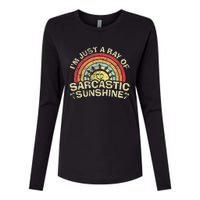 Im Just A Ray Of Sarcastic Sunshine Novelty Humor Sarcastic Womens Cotton Relaxed Long Sleeve T-Shirt