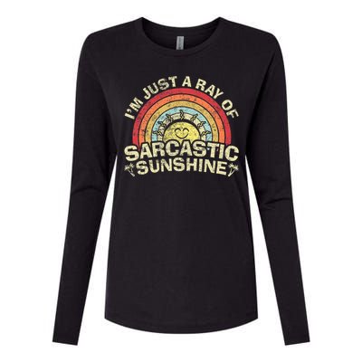 Im Just A Ray Of Sarcastic Sunshine Novelty Humor Sarcastic Womens Cotton Relaxed Long Sleeve T-Shirt