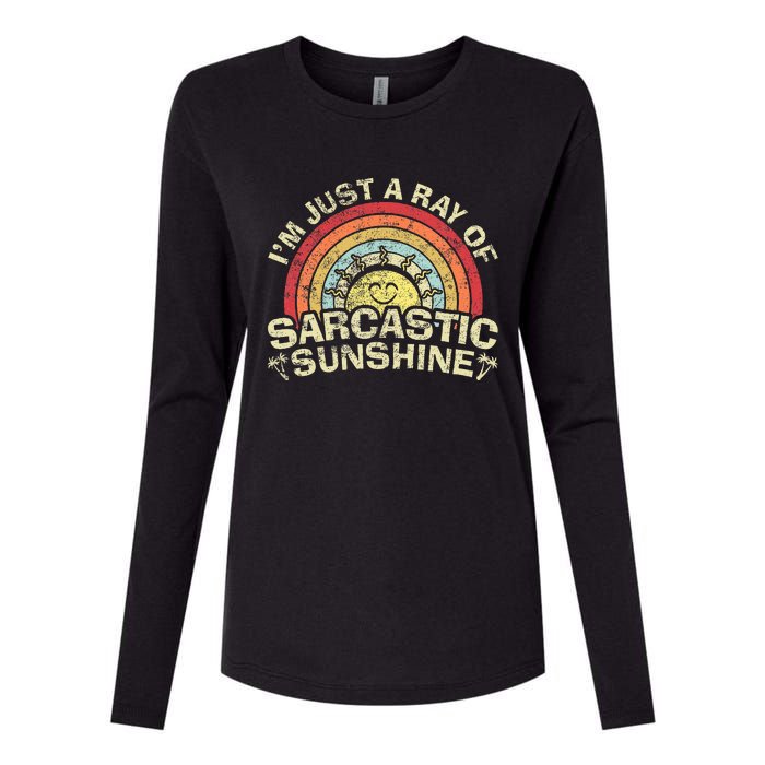 Im Just A Ray Of Sarcastic Sunshine Novelty Humor Sarcastic Womens Cotton Relaxed Long Sleeve T-Shirt