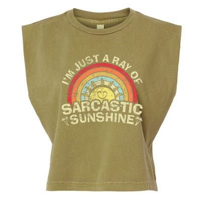 Im Just A Ray Of Sarcastic Sunshine Novelty Humor Sarcastic Garment-Dyed Women's Muscle Tee