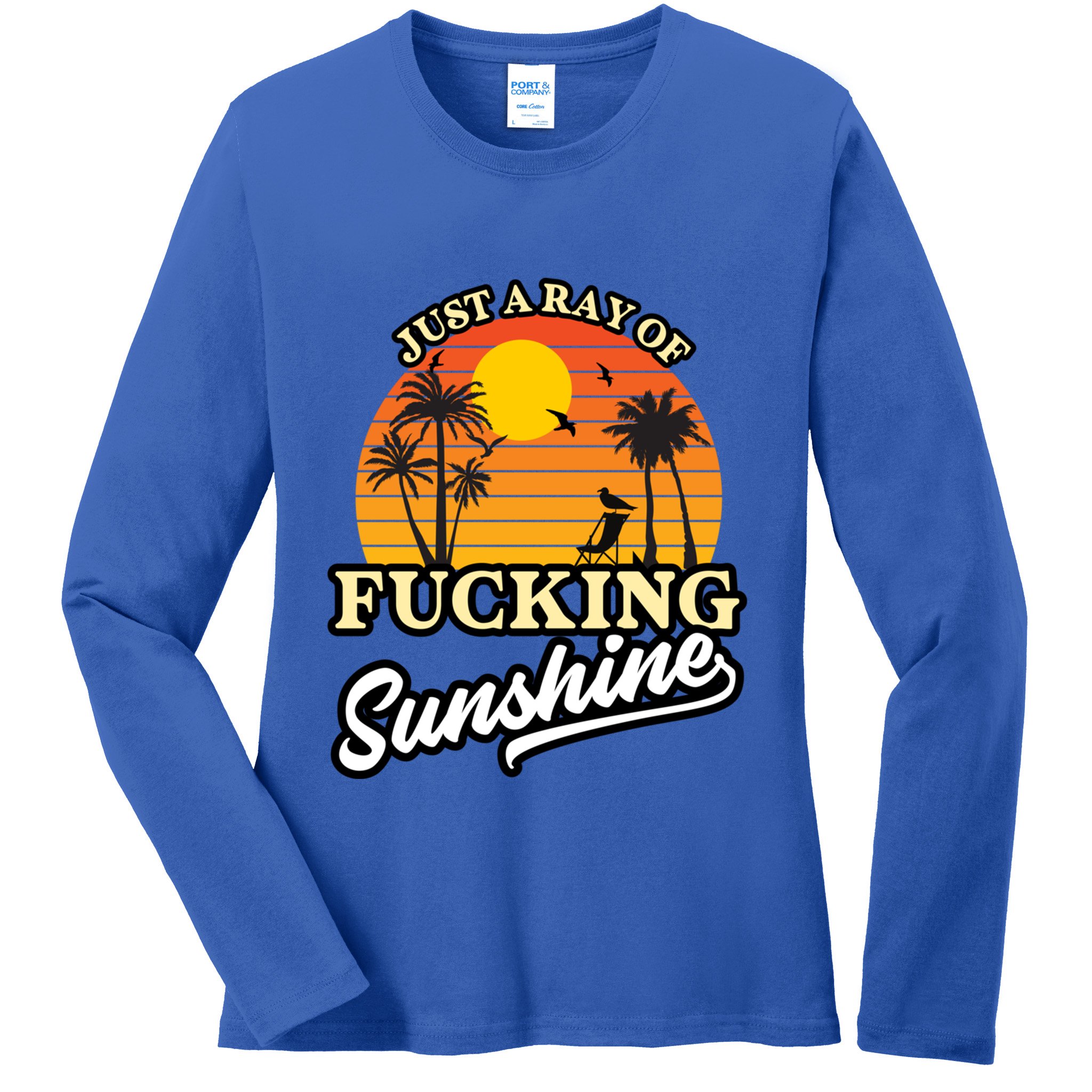 IM Just A Ray Of Fucking Sunshine Funny Sarcastic Funny Gift Ladies Long Sleeve Shirt