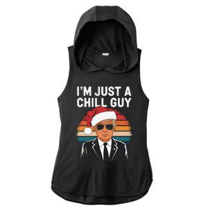 IM Just A Chill Guys Funny Trump Santa Hat Christmas Ladies PosiCharge Tri-Blend Wicking Draft Hoodie Tank