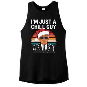 IM Just A Chill Guys Funny Trump Santa Hat Christmas Ladies PosiCharge Tri-Blend Wicking Tank