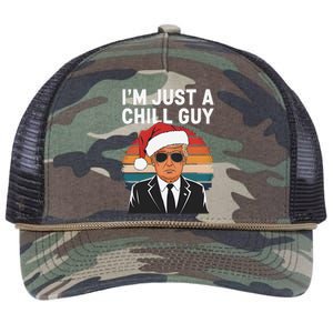 IM Just A Chill Guys Funny Trump Santa Hat Christmas Retro Rope Trucker Hat Cap