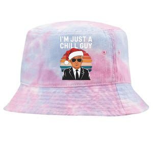 IM Just A Chill Guys Funny Trump Santa Hat Christmas Tie-Dyed Bucket Hat