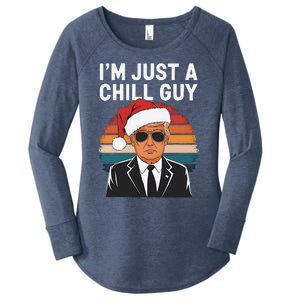 IM Just A Chill Guys Funny Trump Santa Hat Christmas Women's Perfect Tri Tunic Long Sleeve Shirt