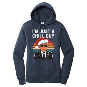 IM Just A Chill Guys Funny Trump Santa Hat Christmas Women's Pullover Hoodie