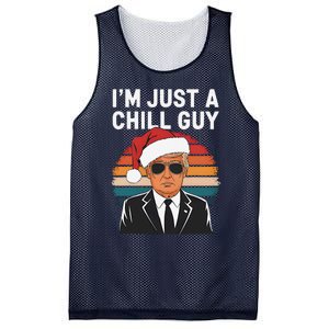 IM Just A Chill Guys Funny Trump Santa Hat Christmas Mesh Reversible Basketball Jersey Tank