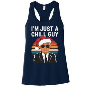 IM Just A Chill Guys Funny Trump Santa Hat Christmas Women's Racerback Tank