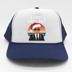 IM Just A Chill Guys Funny Trump Santa Hat Christmas Trucker Hat