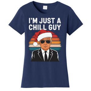 IM Just A Chill Guys Funny Trump Santa Hat Christmas Women's T-Shirt