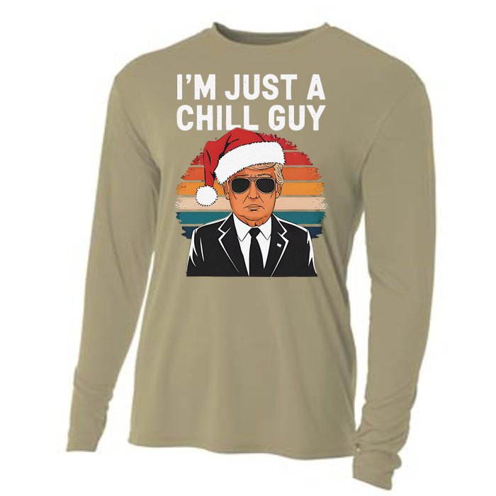 IM Just A Chill Guys Funny Trump Santa Hat Christmas Cooling Performance Long Sleeve Crew