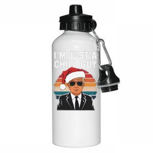 IM Just A Chill Guys Funny Trump Santa Hat Christmas Aluminum Water Bottle