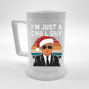 IM Just A Chill Guys Funny Trump Santa Hat Christmas Beer Stein