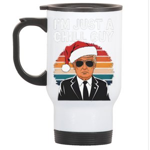 IM Just A Chill Guys Funny Trump Santa Hat Christmas Stainless Steel Travel Mug